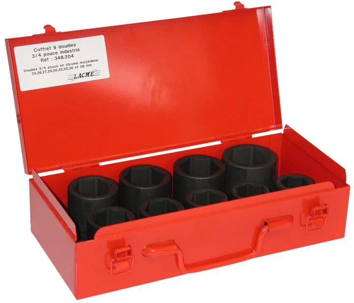 Coffret 9 douilles 3/4" ind
