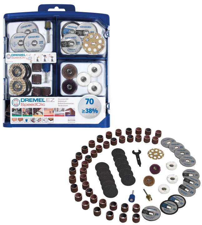Dremel E725 Coffret d'accessoires EZ SpeedClic 70 pièces