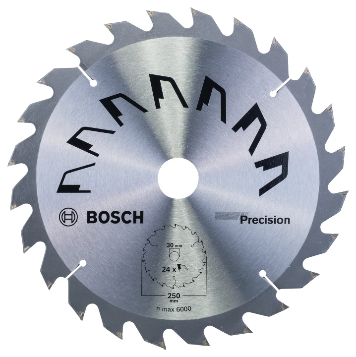 Lame scie circulaire Précision Bois 250x30x3,2mm ; 24D