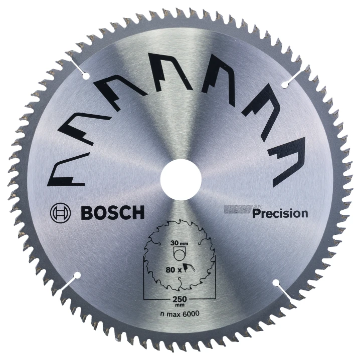 Lame scie circulaire Précision Bois 250x30x3,2mm ; 80D