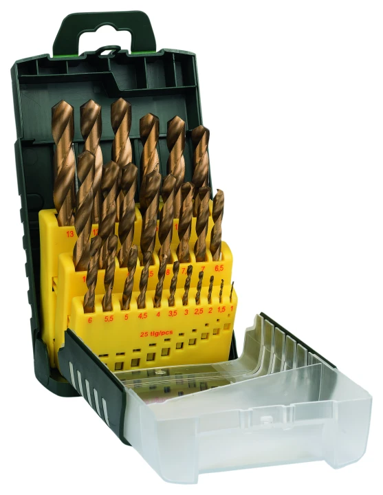 SET 25 FORETS HSS TITANE 1-13MM