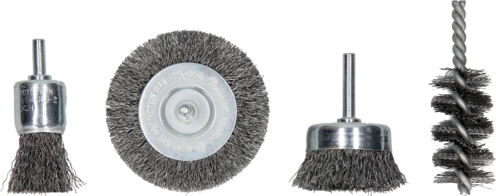 SET DE 4 BROSSES FILS D'ACIER