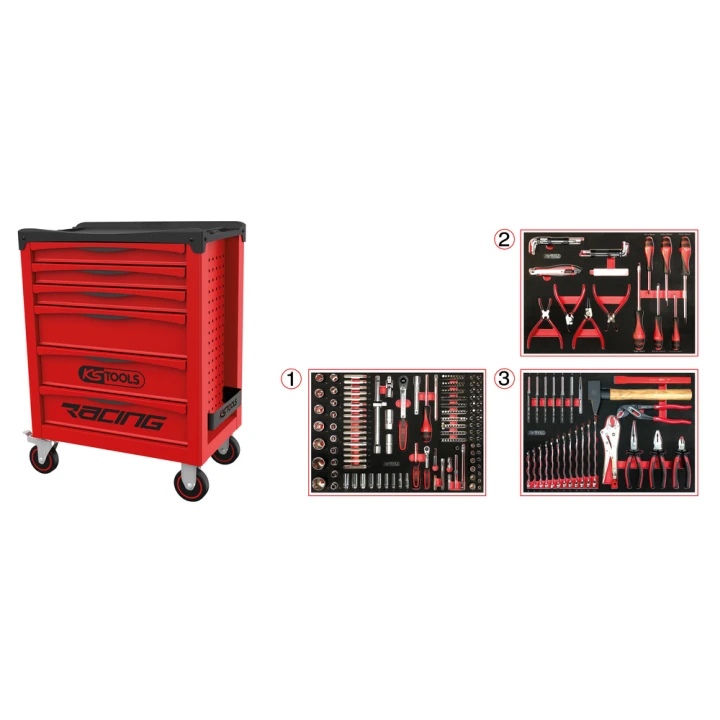 SERVANTE RACING 6 TIROIRS 264OUTILS