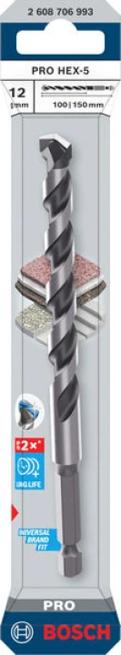 Foret beton PRO HEX-5 12x100x1