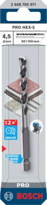 Foret beton PRO HEX-5 4,5x50x1